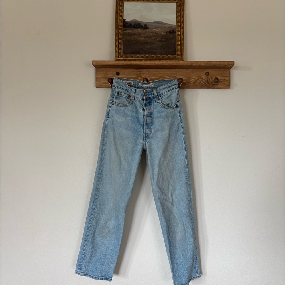 Levi's Sky Blue Ribcage Straight Jeans